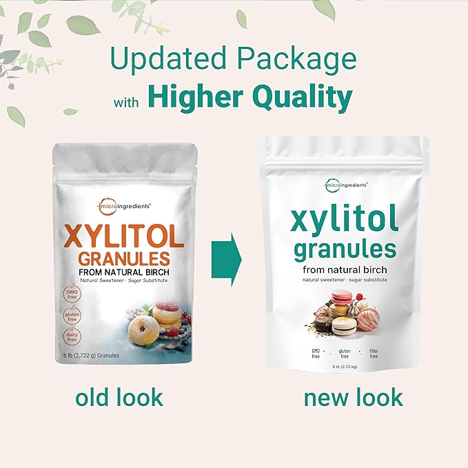 Xylitol Sweetener 6 Pounds Natural Sweetener 1:1 Sugar Substitute and Low Calorie Great for Baking and Cooking No After Taste Keto Friendly