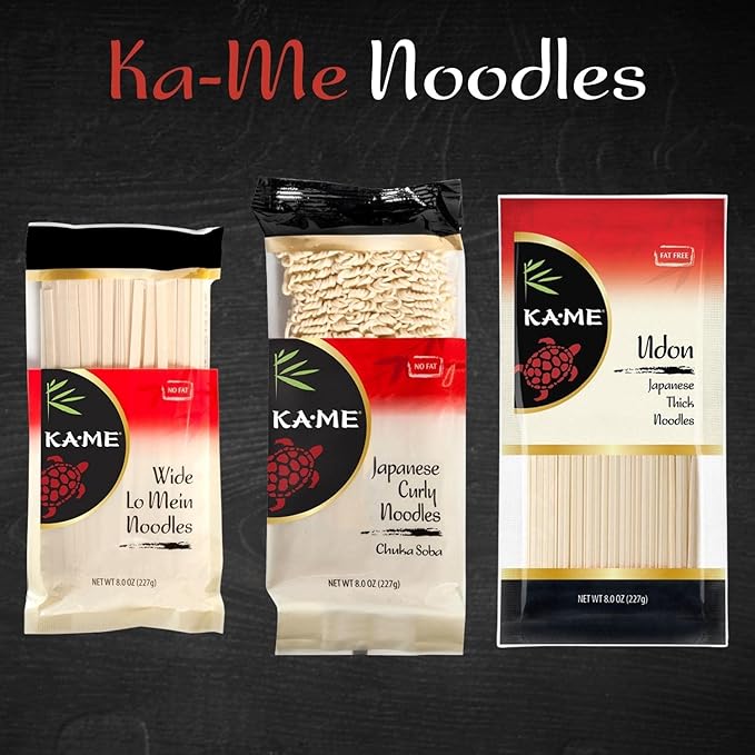 KA-ME Japanese Udon Noodles Pack of 72 - Dry Udon Noodle Bulk For Delicious And Authentic Quick Meals