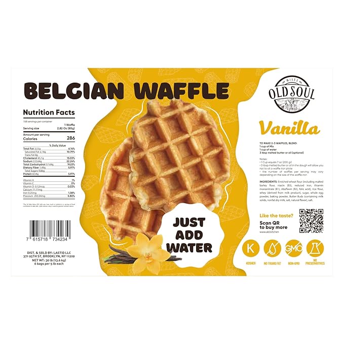 ALDKitchen Belgian Waffle Mix | Soy free | Nut free | Dough Mix for Egg Waffles (Vanilla 30 Pound (Pack of 1))