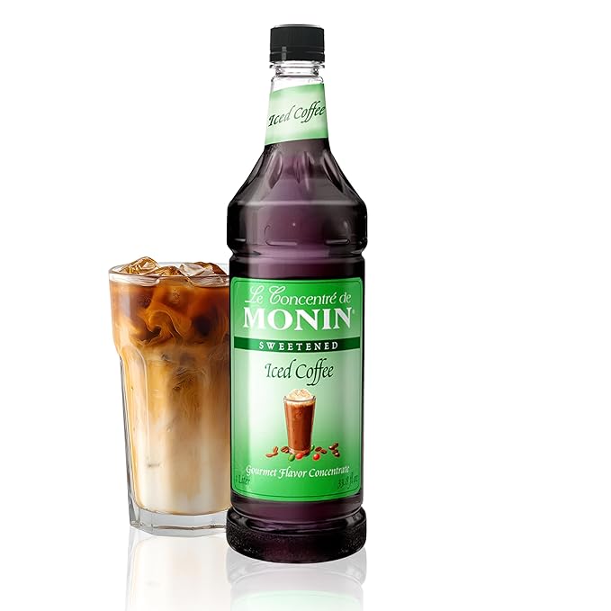Monin - Premium Iced Coffee Concentrate | Clean Label with No Artificial Flavors No Artificial Preservatives (BPA-Free Plastic Bottle 1 Liter)