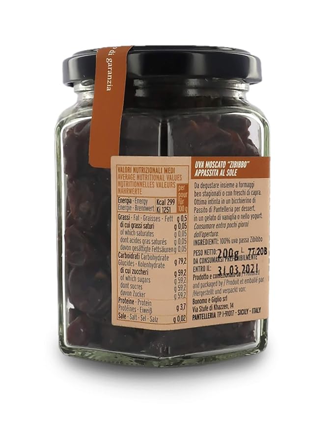 Zibibbo Grape Raisins Pantelleria Island - Sicily
