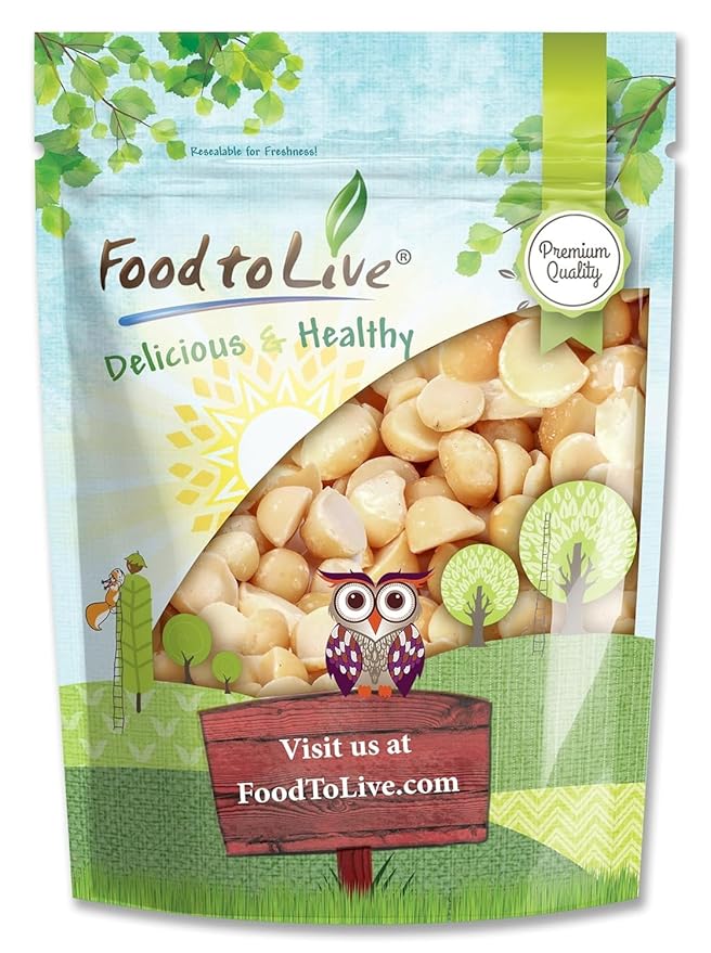 Food to Live Macadamia Nut Halves &amp Pieces 4 Pounds – Raw Shelled Unsalted Kosher Vegan Bulk. Keto Snack. Good Source of Healthy Fats. Great for Baking and as Topping for Salads Yogurt.
