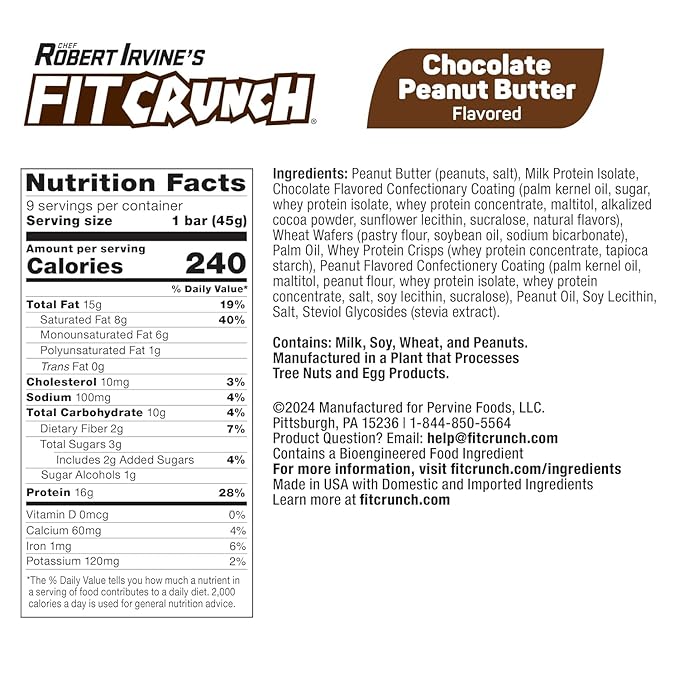 FITCRUNCH Wafer Protein Bars 16g of Protein &amp 1-3g of Sugar (9 Bars Variety Pack)