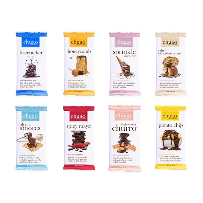 Chuao Chocolatier Chocolate Artisan Assortment Gift Set (Assorted Milk and Dark Mini Bars) 8 pc