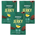 Moku Plant-Based Mushroom Jerky Vegan Gluten Free Soy-Free Non-Gmo No Artificial Sweetener Healthy Snacks 2.0 Oz Ea (3 Count Lemon Pepper)