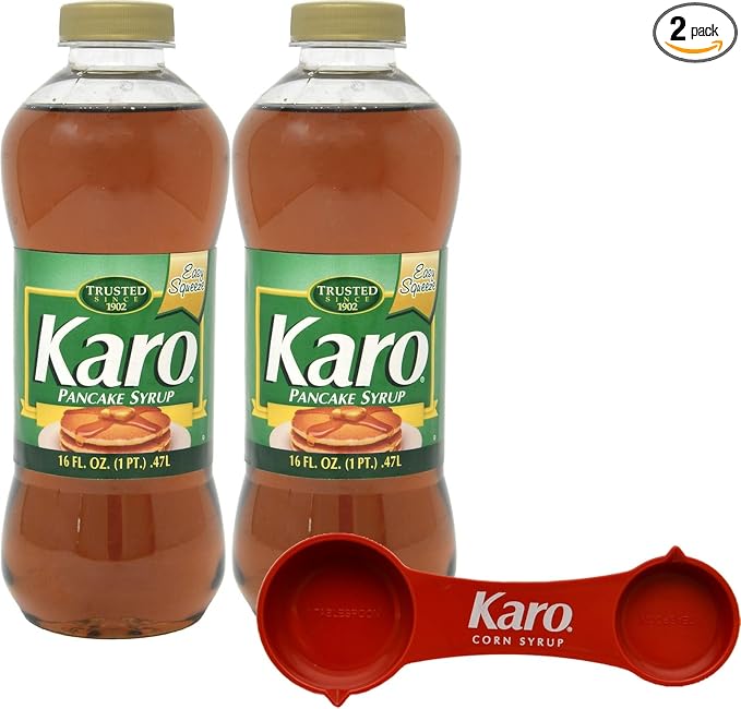 Karo Pancake Syrup 16 fl oz (Pack of 2) with Karo Measuring Spoon