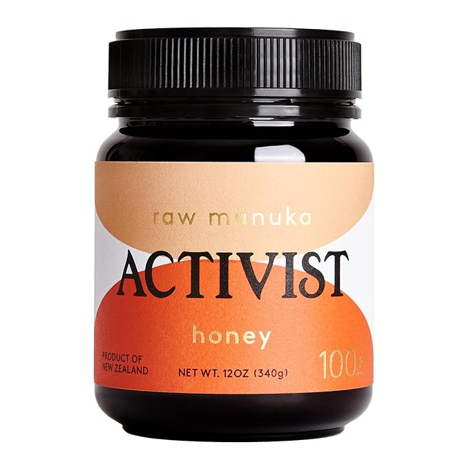 ACTIVIST Raw Manuka Honey 100+MGO | Product of New Zealand | Certified Non-GMO | BPA-Free Jar (12 oz| 340 g)