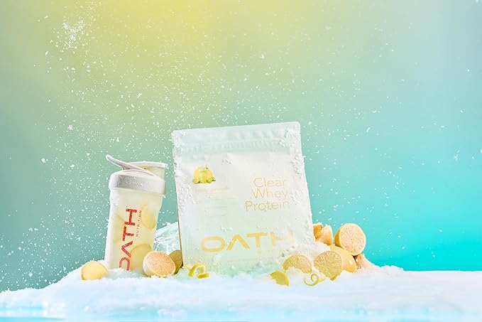 Oath Nutrition Clear Whey Isolate Protein Powder Frosty Lemonade 20g Complete Protein per Serving No Added Sugar Grass-Fed 21 Servings