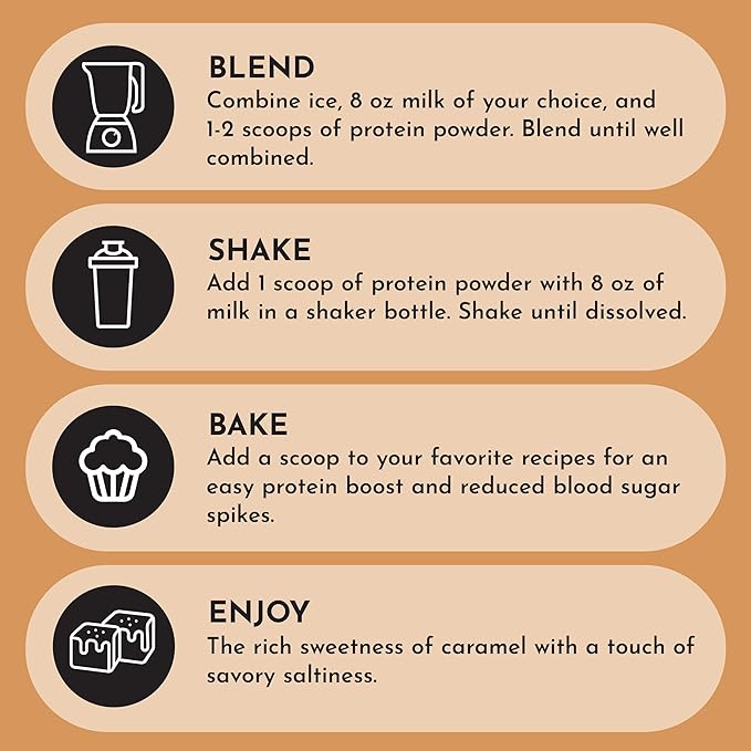 Salted Caramel Protein Powder – 30-Serving Blend with 100% Grass-Fed Whey &amp Organic Plant Proteins – Flavored with Real Ingredients – Supports Muscle Recovery &amp Energy