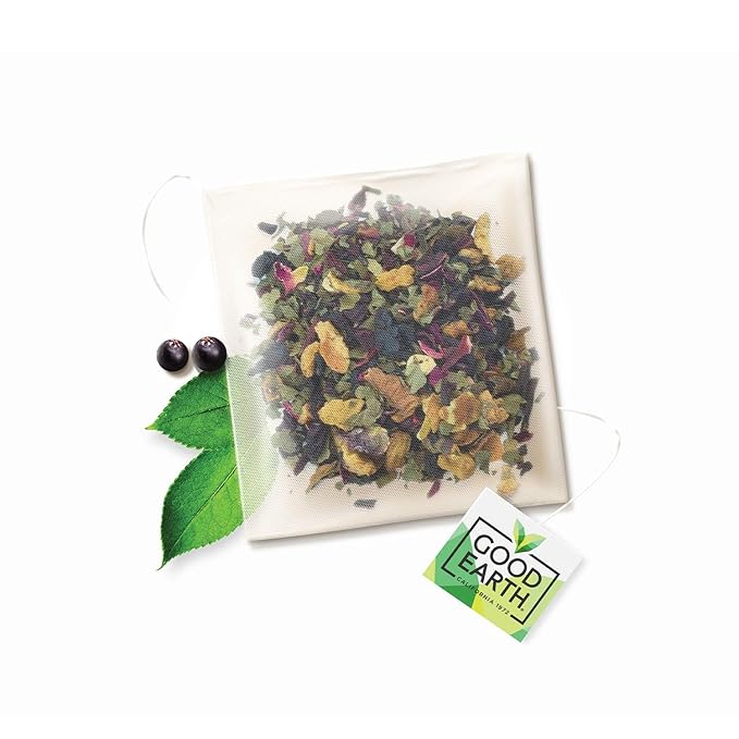 Good Earth Sensorial Blend Flavored Herbal Tea Hibiscus Rose and Sweet Berries No Artificial Color No Preservatives 15 Bag (Pack of 5)
