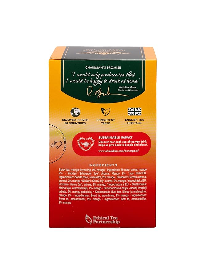 Ahmad Tea Mango Magic Black Tea 20-Count Boxes (Pack of 6)