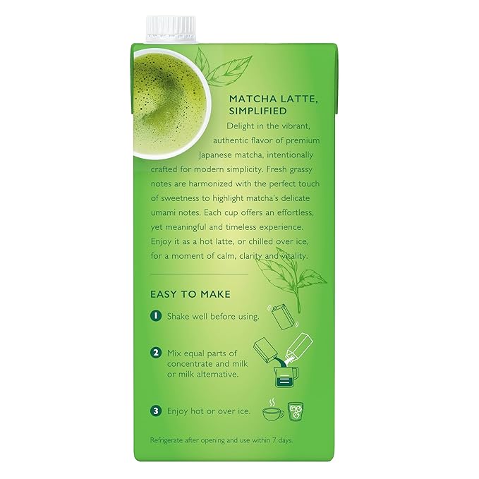 The Republic of Tea – Matcha Green Tea Concentrate 6 Cartons – 32 fl oz (5 Servings) Matcha Latte Mix Naturally Caffeinated Gluten Free Japanese Green Tea