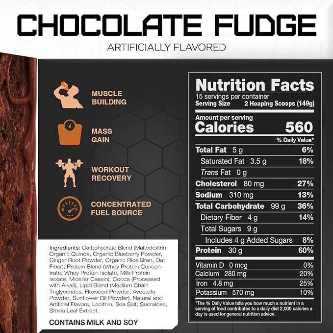 Rival Nutrition Clean Gainer- Chocolate Fudge 5lbs.