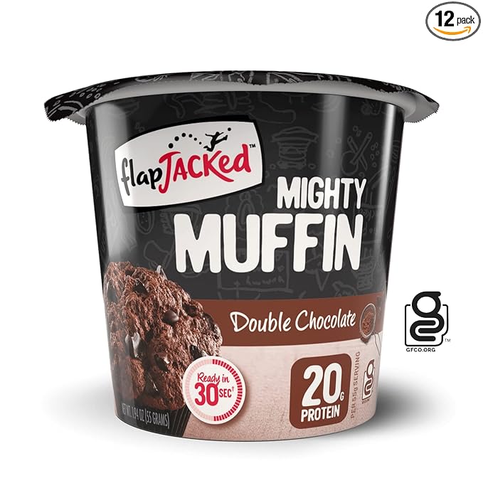 FlapJacked Mighty Muffins Gluten-Free Double Chocolate 1.94 Ounce (Pack of 12)