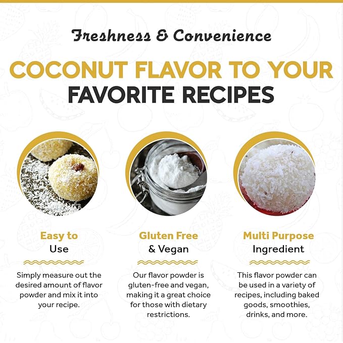 Fanale Premium Coconut Bubble Tea Flavoring Powder | Perfect for Baking Smoothies Desserts and Drinks | Instant Flavoring Powder for Boba Milk Tea - 2.2 Pounds (Pack of 20)