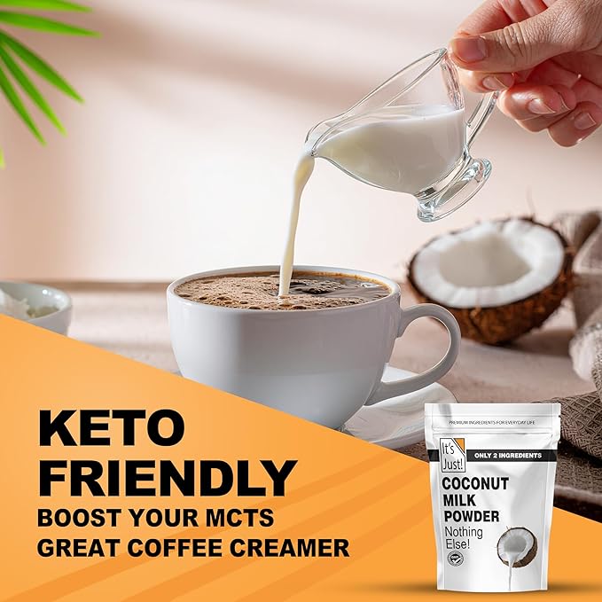 It's Just - Coconut Milk Powder 24oz Dairy-Free Coconut Milk Beverage Keto Friendly MCTs Two Ingredients Non-GMO Product of Sri Lanka