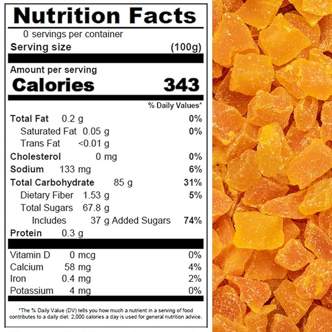 Mango Dried Diced Perfect for Baking and Snacking Vegan Low Calorie Tropical Tangy Delicious Satisfying User Friendly Packed in a resealable pouch bag of 3 lbs. (48 oz.) by Presto Sales LLC