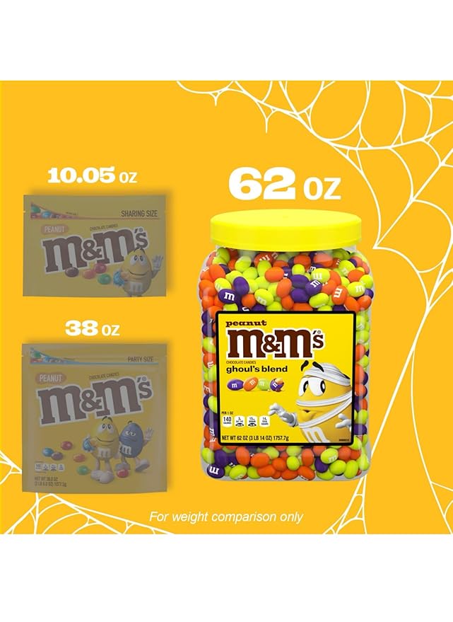 MnMS Chocolate Candy | (62 - OZ Jar Ghouls Mix Halloween Peanut Chocolate)