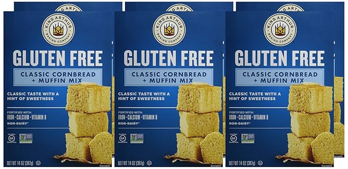 King Arthur Gluten-Free Cornbread and Muffin Mix 14 Ounces (Pack of 6)