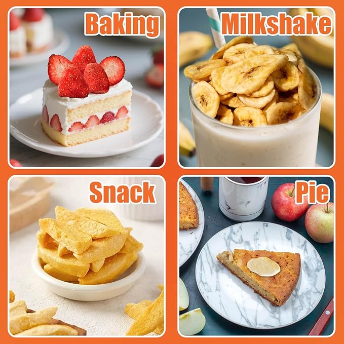 Large Freeze Dried Fruit Snacks Variety Pack - 8 Single Bags with Apple Mango Strawberry Banana - Gluten Free Portable Snack for Kids School Lunch Travel Office - No Sugar Added (4.65oz/132g)
