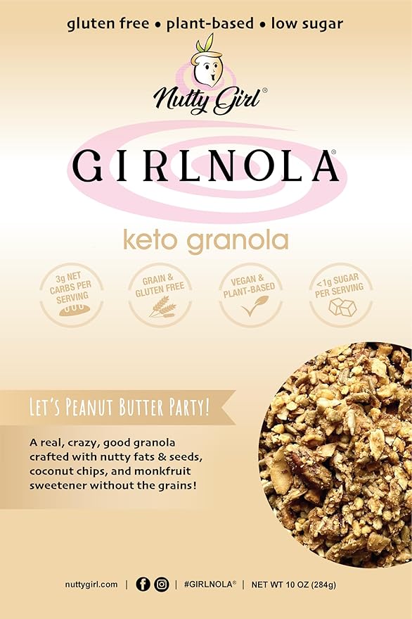 Low Sugar Low Carb Granola Cereal | Let's Peanut Butter Party 5 Lbs | Nutty Girl Keto Girlnola®