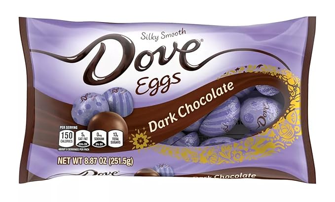 Dove Chocolate Eggs Variety Pack - Easter Candy - One Bag of Milk Chocolate Eggs and One Bag of Dark Chocolate Eggs - Smiling Sweets - Perfect Addition to Easter Baskets