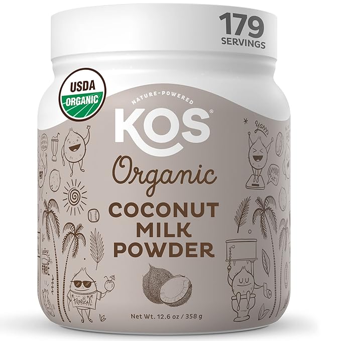 KOS Organic Coconut Milk Powder USDA Certified Organic - 0g Sugar MCT Plant Based Creamer for Coffee Smoothies Vegan Keto Paleo Friendly Non-GMO Gluten or Dairy- 12.6oz 179 Servings