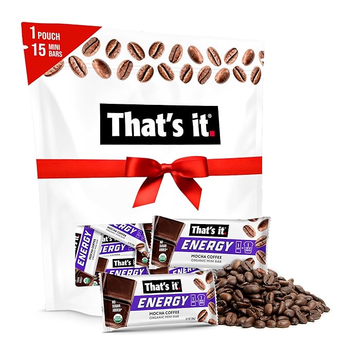 That's it. Organic Energy Coffee Mini Bars - Mocha Coffee (1 Mini Bar = 1 Cup of Coffee) Grab and Go No Added Sugars Non-GMO Caffeine Power Snack Kosher Allergy Friendly (Mocha Coffee - 15 Pack)