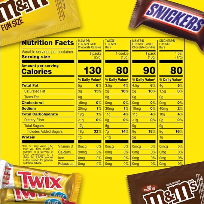 SNICKERS M&ampM'S &amp TWIX Fun Size Chocolate Candy Variety Mix 31.18-Ounce 55 Piece Bag