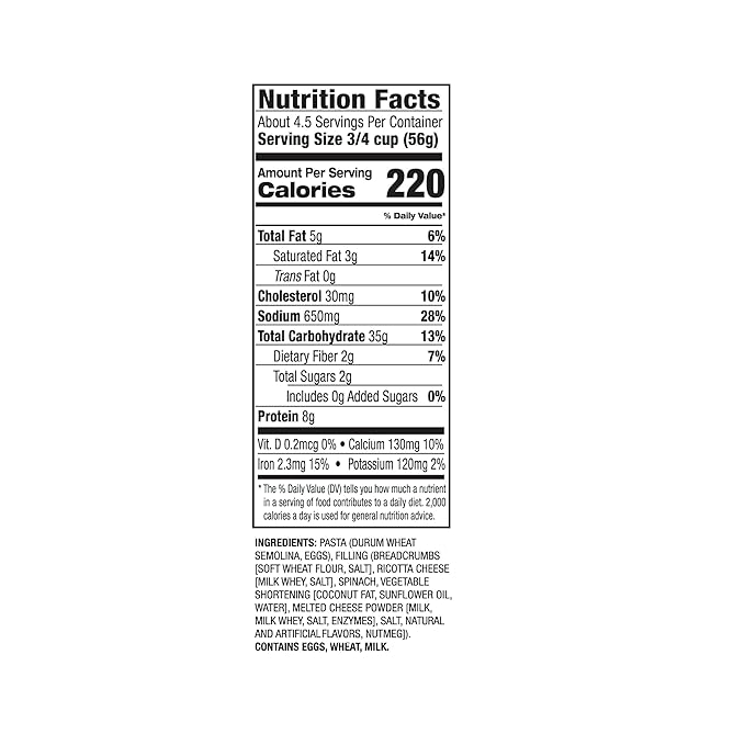DeLallo Tortellini Pasta with Ricotta and Spinach Made in Italy Egg Pasta Non-GMO Tree Nut Free Peanut Free 8.8 oz Bag (12 Pack)