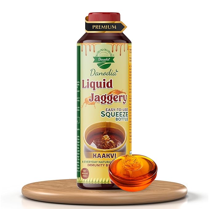 Danodia Foods LIQUID JAGGERY SYRUP (700g/1.54 lb) | Natural Sweetener from Sugarcane | No Preservatives | Rich in Minerals | Alternative to Refined Sugar