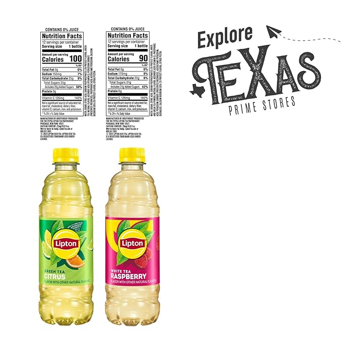 Lipton 12-Pack 6 Citrus Iced Green Tea + 6 Raspberry Iced White Tea Plastic Bottle 16.9 fl oz