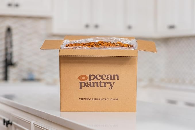 The Pecan Pantry Bulk Pecan Halves - 10 LB Box - U.S.A. Grown - 100% Natural Shelled Fancy Raw Pecan Halves - Quality for Chefs Restaurants and Large-Scale Baking