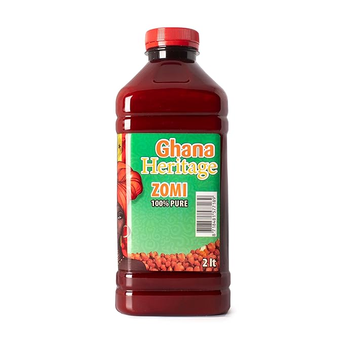 Ghana Heritage 100% Red Palm Oil Zomi 67.63 Fl Oz – Authentic African Zomi Palm Oil for Cooking – Rich Flavorful Palm Fruit Oil Perfect for Traditional Stews Soups and Sauces 2 Liter Bottle