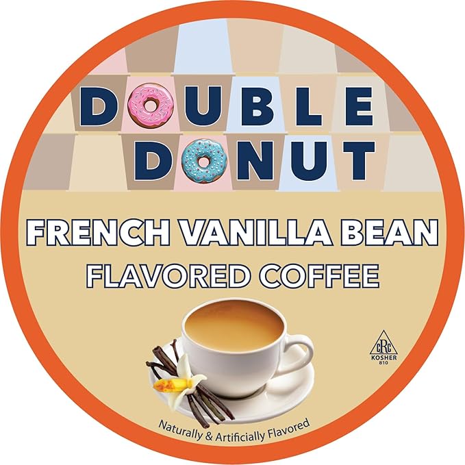 Double Donut Coffee French Vanilla Coffee Medium Roast Flavored Coffee Pods for Keurig K Cups Makers from Double Donut 80 Count (Pack of 1)