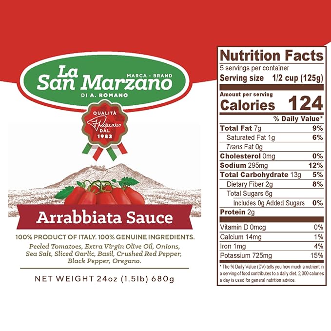 La San Marzano Variety Pack Tomato Basil Arrabiata Marinara Sauce 24 oz Pasta Sauce Made in Italy All Purpose Tomato Premium Quality All Natural Mediterranean Diet Non GMO Vegan Gluten Free