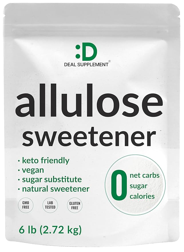 Allulose Sweetener 6 Pounds – Natural Sugar Substitutes No Aftertaste – Keto Friendly Vegan Zero Net Carb Zero Calorie – Great for Cooking &amp Baking