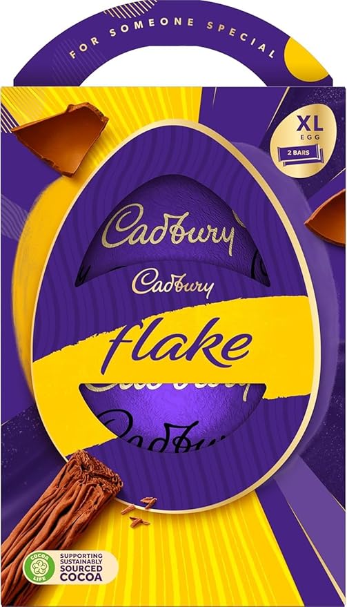 Cadbury Dairy Milk Flake Chocolate Easter Egg Includes 1 Extra Large Chocolate Shell and 2 Flake Bars Gift for Easter 226 g