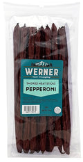 Werner Pepperoni Smoked Meat Sticks - 20 Pork and Beef Sticks Bulk Pepper Meat Snacks 14 Ounce (20 Individual Sticks 9 Sticks)