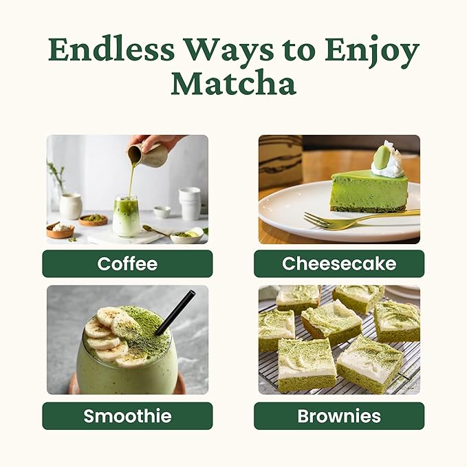 Ceremonial Grade Premium Matcha Powder– 100% Japanese Premium Matcha Powder Shade-Grown &amp Stone-Ground Smooth Flavor Energy &amp Focus Without Jitters Perfect for Lattes &amp Daily Wellness