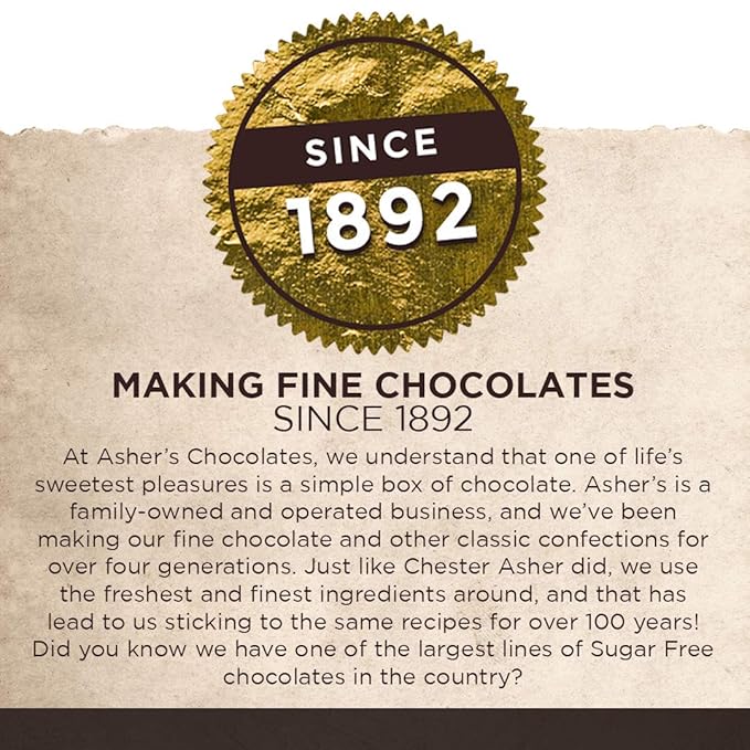 Asher's Chocolates Gourmet Chocolate Covered Almond Bark Sweet and Salty Candy with Almonds Small Batches of Kosher Chocolate Family Owned Since 1892 (1 Pound Dark Chocolate)