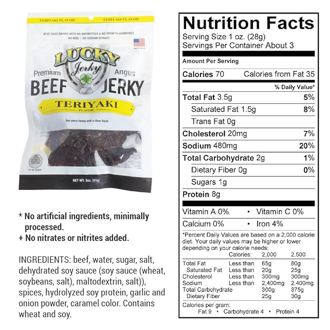 Lucky Beef Jerky - 3oz Slab (Assorted 12 Pack)