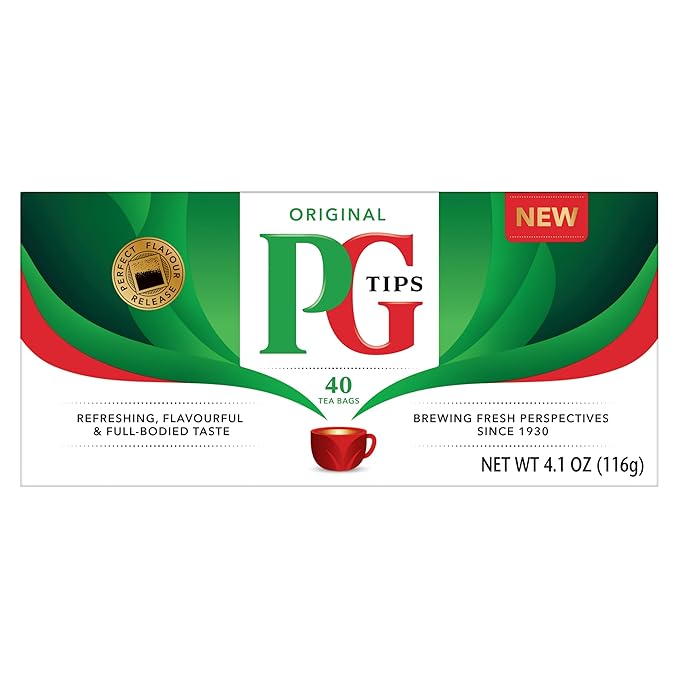 PG Tips Premium Black Tea For a Classic Caffeinated Beverage Black Tea Bags 240 Total Bags (40 Count - Pack of 6)