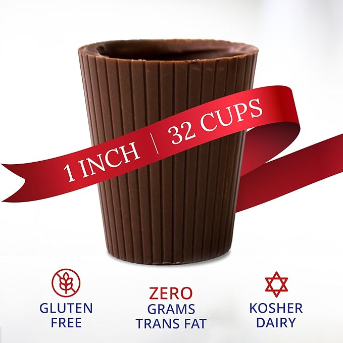 Lang’s Chocolates – Milk Chocolate Cups – Gluten-Free Kosher Certified – Add Mousse Dessert or Liqueur – Perfect for Entertaining – 64 Count