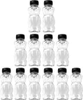 12 Ounce Clear Plastic Squeezable Honey Bears with Sealable Flip Top Lids - BPA Free Hand Wash Only (Black 12 Pack)