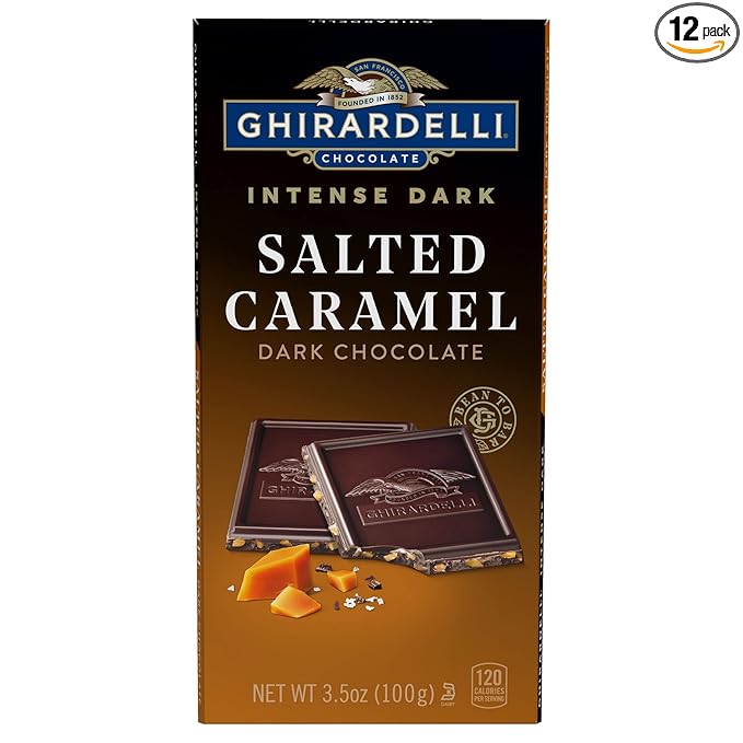 GHIRARDELLI Salted Caramel Intense Dark Bar 3.5 Oz Bar (Pack of 12)