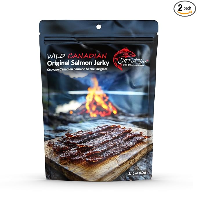 Wild Canadian Smoked Salmon Jerky – 2 Pack Premium Wild-Caught Fish High-Protein Healthy Snack (Original)