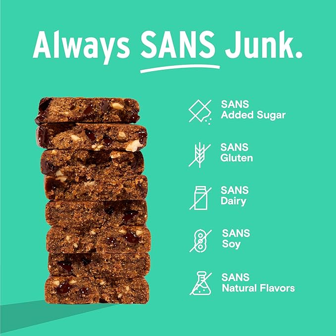 SANS Meal Replacement Protein Bar Gluten Free Healthy High Protein Snacks High Fiber No Sugar Added Dairy Free Soy Free Variety Pack 30 Bars