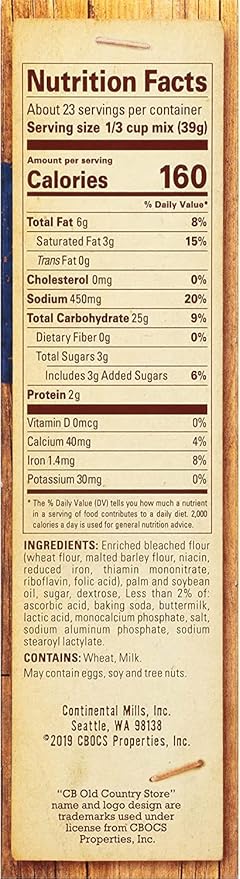 Cracker Barrel Old Country Store Buttermilk Baking and Pancake Mix 32 Ounce (Pack of 6)