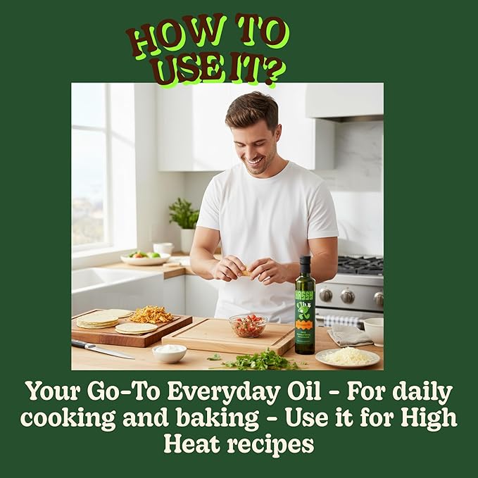 HASSY Avocado Oil 100% Pure  Cooking &amp Baking High Smoke Point Non-GMO Kosher  17.2 fl oz 510 ML - Created by Avocado Farmers – High-Heat Frying Grilling &amp Everyday Cooking - Keto &amp